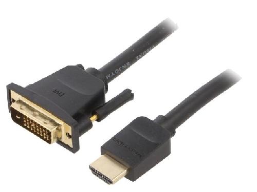 Cable - Connectique Pour Peripherique Cable DVI-D -18-1- prise male HDMI prise male Full HD 1.5m - Noir