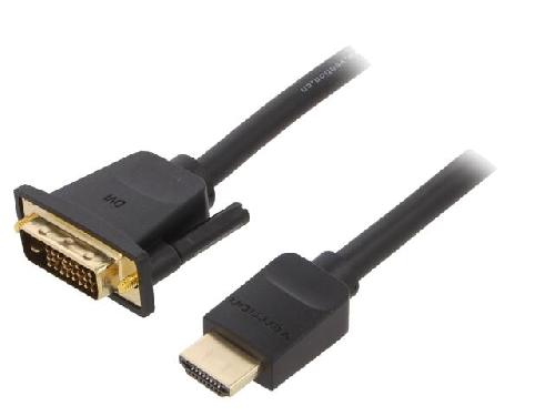 Cable - Connectique Pour Peripherique Cable DVI-D -18-1- prise male HDMI prise male Full HD 1m - Noir