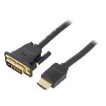 Cable DVI-D -18-1- prise male HDMI prise male Full HD 2m - Noir