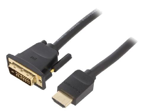 Cable - Connectique Pour Peripherique Cable DVI-D -18-1- prise male HDMI prise male Full HD 2m - Noir