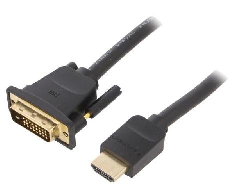 Cable - Connectique Pour Peripherique Cable DVI-D -18-1- prise male HDMI prise male Full HD 3m - Noir