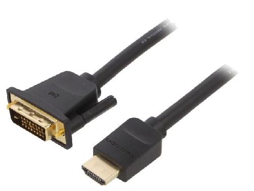 Cable - Connectique Pour Peripherique Cable DVI-D -18-1- prise male HDMI prise male Full HD 5m - Noir