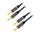 Cable - Connectique Pour Peripherique Cable fiche banane 4mm des deux cotes 3m - Noir