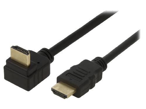 Cable - Connectique Pour Peripherique Cable HDCP 2.2 HDMI 2.0 male 270o 0.5m noir