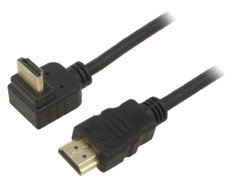 Cable - Connectique Pour Peripherique Cable HDCP 2.2 HDMI 2.0 male 270o 1m noir