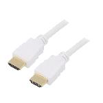 Cable HDCP 2.2 HDMI 2.0 male des deux cotes 0.5m blanc