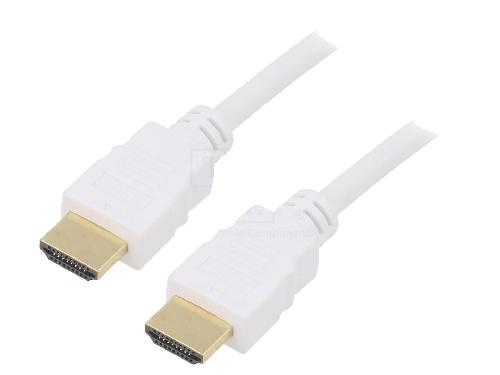 Cable - Connectique Pour Peripherique Cable HDCP 2.2 HDMI 2.0 male des deux cotes 15m blanc