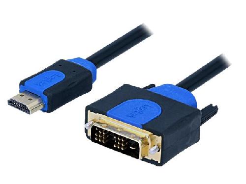Cable - Connectique Pour Peripherique Cable HDMI 1.3 male DVI-D -18+1- male 2m - Noir-Bleu