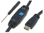 Cable - Connectique Pour Peripherique Cable HDMI 1.3 prise male des deux cotes avec amplificateur 15m - Noir