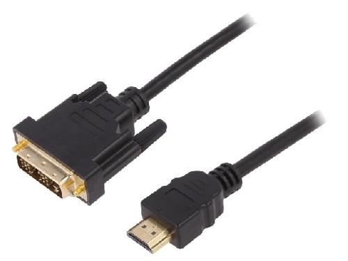 Cable - Connectique Pour Peripherique Cable HDMI 1.4 DVI-D -18+1- prise male HDMI prise male 2m - Noir