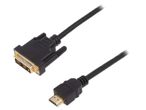 Cable - Connectique Pour Peripherique Cable HDMI 1.4 DVI-D -18+1- prise male HDMI prise male 5m - Noir