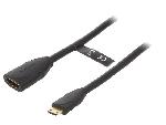 Cable - Connectique Pour Peripherique Cable HDMI 1.4 HDMI femelle mini HDMI male 1m - Noir