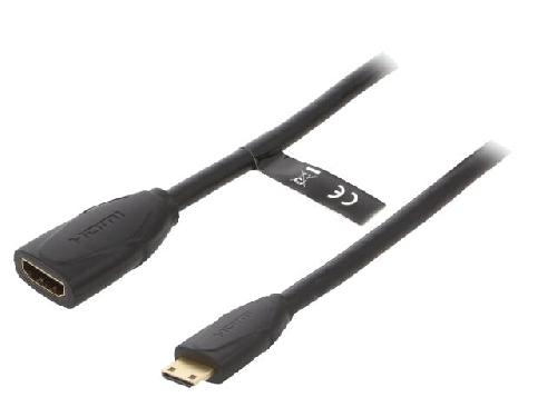 Cable - Connectique Pour Peripherique Cable HDMI 1.4 HDMI femelle mini HDMI male 1m - Noir