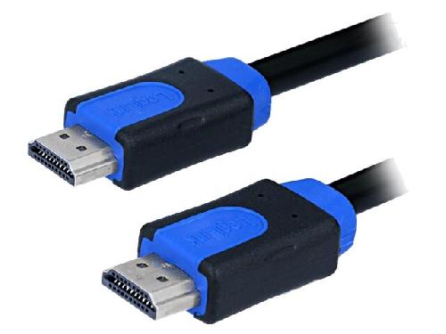 Cable - Connectique Pour Peripherique Cable HDMI 1.4 male des deux cotes 5m - Noir-Bleu