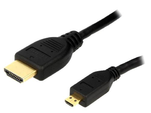 Cable - Connectique Pour Peripherique Cable HDMI 1.4 male micro HDMI prise male 1m - Noir