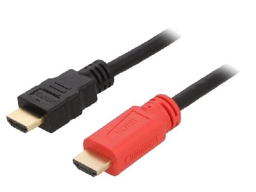 Cable - Connectique Pour Peripherique Cable HDMI 1.4 prise male des deux cotes avec amplificateur 10m - Noir