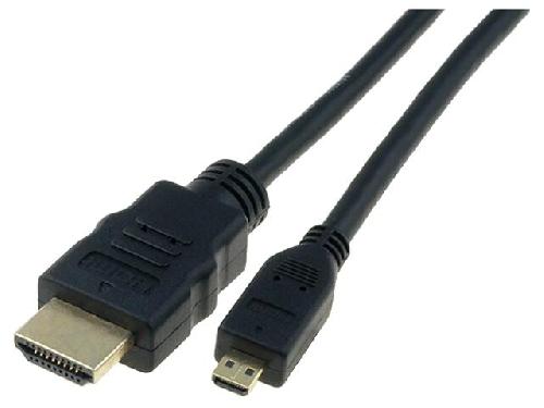 Cable - Connectique Pour Peripherique Cable HDMI 1.4 prise male micro HDMI prise male 1m - Noir