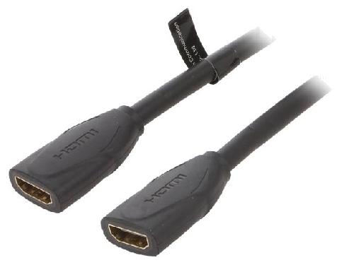 Cable - Connectique Pour Peripherique Cable HDMI 2.0 femelle des deux cotes 4K 3D UHD 0.5m - Noir