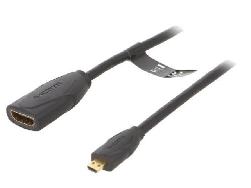 Cable - Connectique Pour Peripherique Cable HDMI 2.0 femelle micro HDMI prise male 4K 3D UHD 1m - Noir