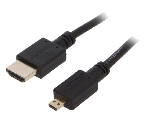 Cable - Connectique Pour Peripherique Cable HDMI 2.0 male micro HDMI male 1.8m noir