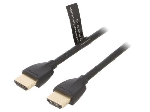 Cable - Connectique Pour Peripherique Cable HDMI 2.0 prise male des deux cotes UHD 4K 3D 0.5m - Noir