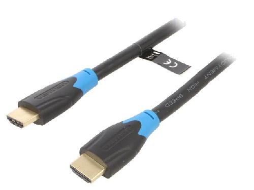 Cable - Connectique Pour Peripherique Cable HDMI 2.0 prise male des deux cotes UHD 4K 3D 0.75m - Noir