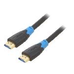 Cable HDMI 2.0 prise male des deux cotes UHD 4K 3D 1m - Noir