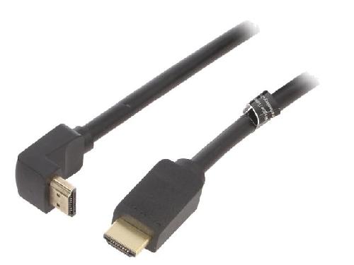Cable - Connectique Pour Peripherique Cable HDMI 2.0 prise male HDMI prise male 270o UHD 4K 3D 1.5m - Noir