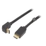 Cable HDMI 2.0 prise male HDMI prise male 270o UHD 4K 3D 2m - Noir