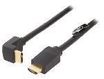 Cable - Connectique Pour Peripherique Cable HDMI 2.0 prise male HDMI prise male 90o UHD 4K 3D 3m - Noir