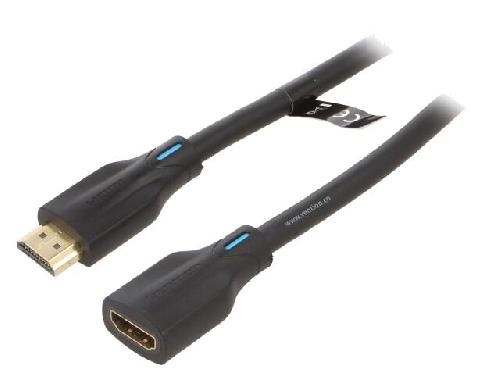 Cable - Connectique Pour Peripherique Cable HDMI 2.1 femelle HDMI prise male 4K 3D UHD 1.5m - Noir