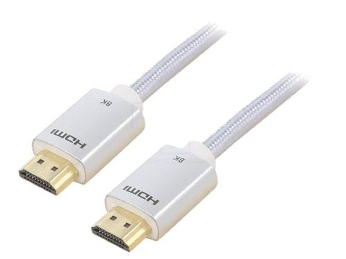 Cable - Connectique Pour Peripherique Cable HDMI 2.1 male des deux cotes 2m argent