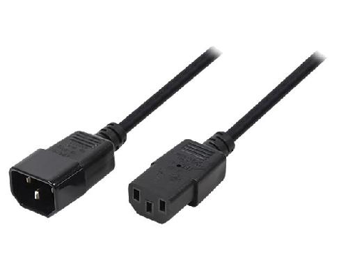 Cable D'alimentation Cable- IEC C13 femelle.IEC C14 male- 1.8m- noir- 10A- 250V