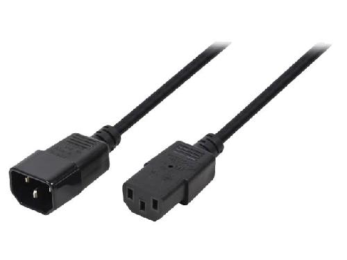Cable D'alimentation Cable- IEC C13 femelle.IEC C14 male- 3m- noir- 10A- 250V
