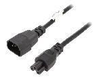 Cable D'alimentation Cable- IEC C14 male.IEC C5 femelle- 1.5m- noir- PVC- 3G0.5mm2