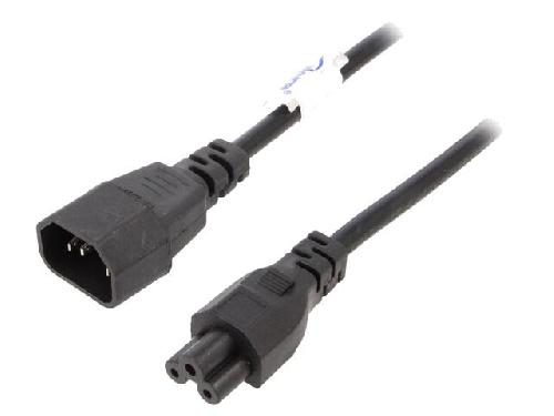 Cable D'alimentation Cable- IEC C14 male.IEC C5 femelle- 1.5m- noir- PVC- 3G0.5mm2