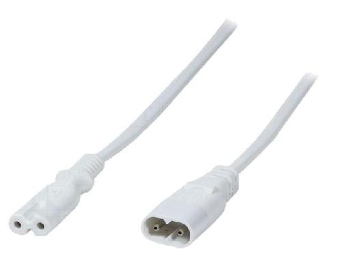 Cable D'alimentation Cable- IEC C7 femelle.IEC C8 male- 2m- Prises- 1- blanc