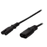 Cable- IEC C7 femelle.IEC C8 male- 2m- Prises- 1- noir