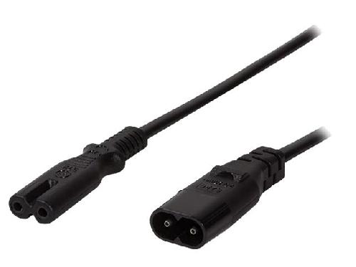 Cable D'alimentation Cable- IEC C7 femelle.IEC C8 male- 2m- Prises- 1- noir