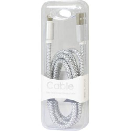Cable - Connectique Telephone Cable iPhone 5 6 cuir tresse argent MOXIE