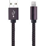 Cable iPhone cuir tresse noir - Moxie