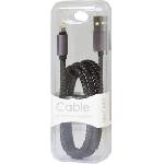 Cable - Connectique Telephone Cable iPhone cuir tresse noir - Moxie