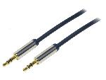 Cables Jack Cable Jack 3.5mm 3pin male des deux cotes 1.5m - Bleu Fonce