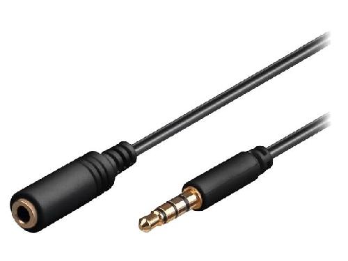 Cable - Connectique Pour Peripherique Cable Jack 3.5mm 4pin Femelle vers Jack 3.5mm 4pin male 0.5m noir