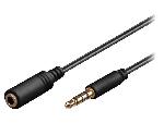 Cable - Connectique Pour Peripherique Cable Jack 3.5mm 4pin Femelle vers Jack 3.5mm 4pin male 1.5m noir