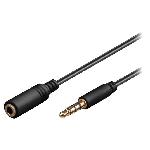 Cable Jack 3.5mm 4pin Femelle vers Jack 3.5mm 4pin male 1.5m noir