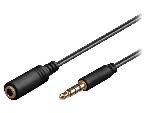 Cable - Connectique Pour Peripherique Cable Jack 3.5mm 4pin Femelle vers Jack 3.5mm 4pin male 5m noir