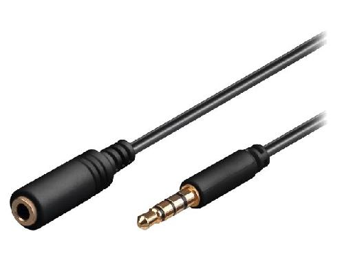 Cable - Connectique Pour Peripherique Cable Jack 3.5mm 4pin Femelle vers male 2m noir
