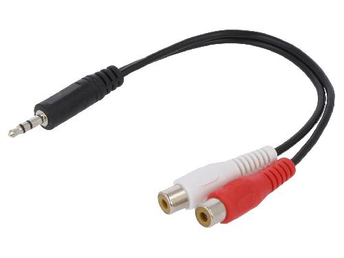 Cables Jack Cable Jack 3.5mm male RCA femelle x2 200mm - Noir