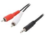 Cables Jack Cable Jack 3.5mm male RCA male x2 1.5m - Noir